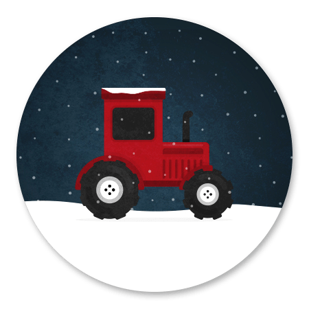 Tractor met sneeuw donker